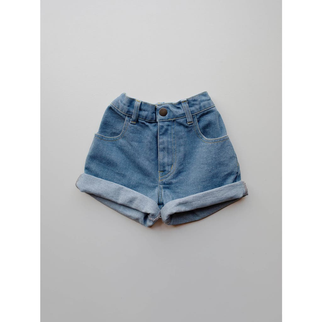 The Simple Folk Kid's Light Wash Denim Shorts In Light Denim