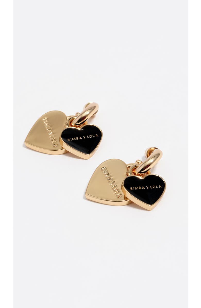 Bimba y Lola Hearts Hoop Earrings, Alternate, color, Black