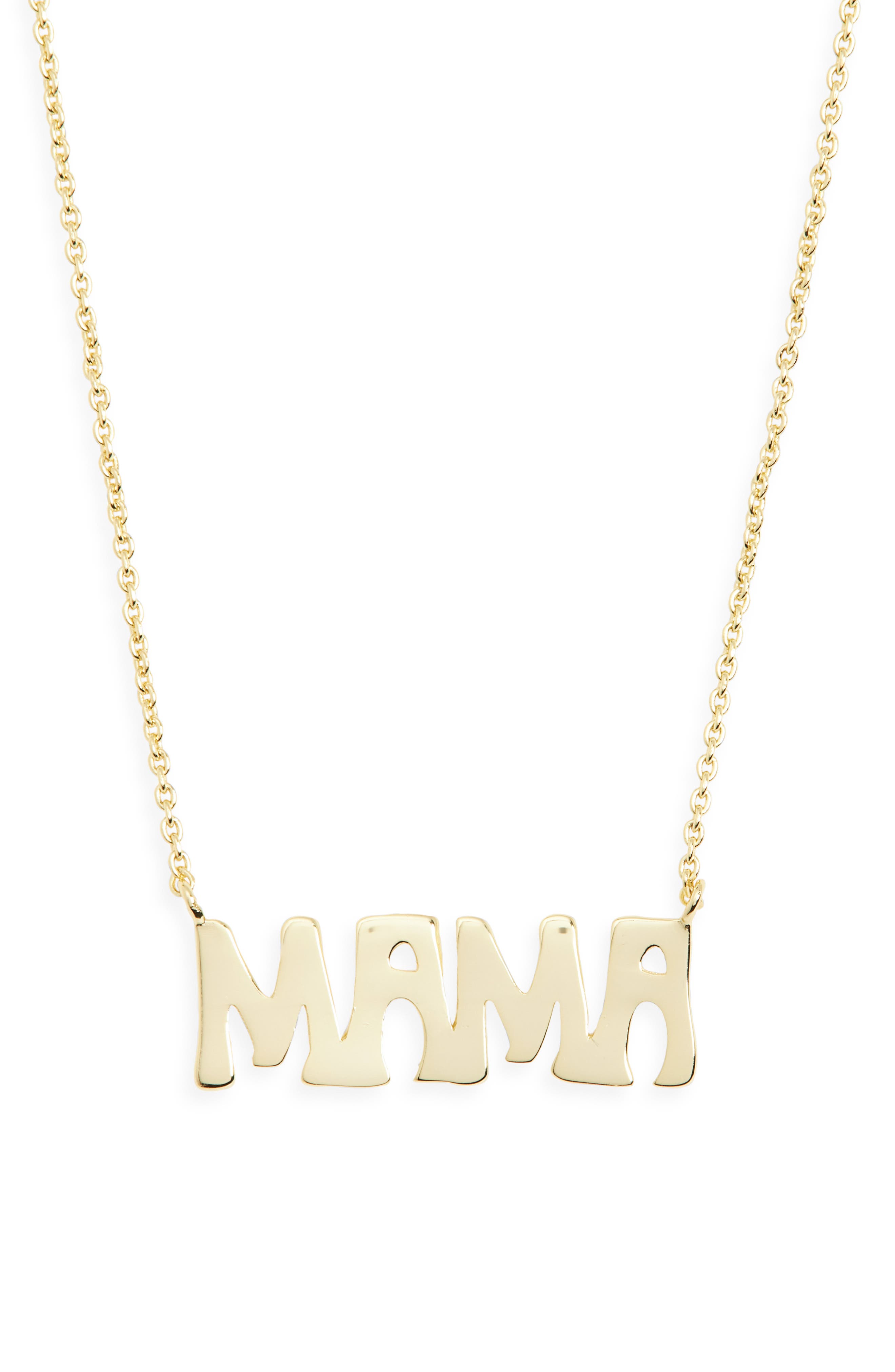 ARGENTO VIVO Block Letter 'Mama' Pendant Necklace