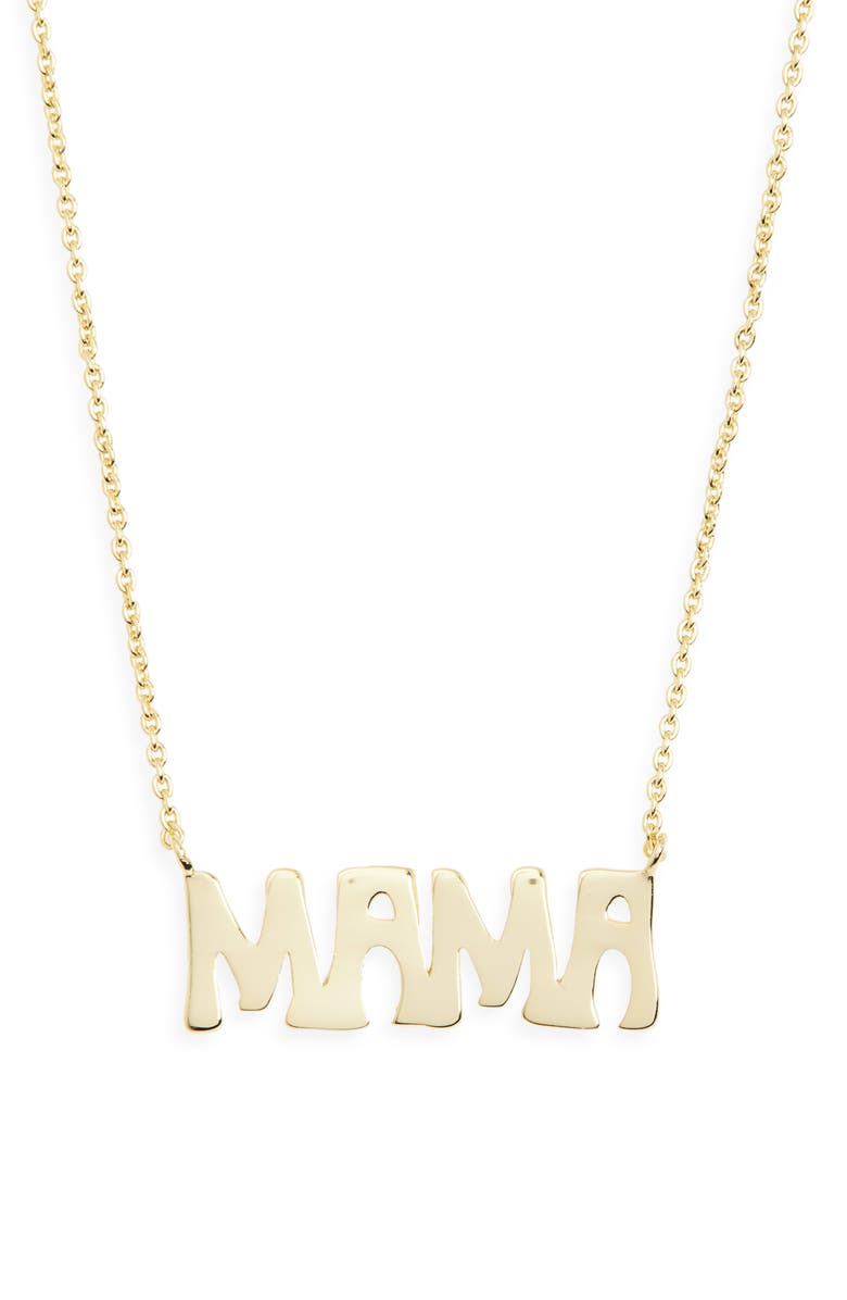 ARGENTO VIVO Block Letter 'Mama' Pendant Necklace, Main, color, Gold