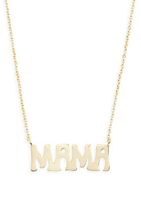 Block Letter 'Mama' Pendant Necklace