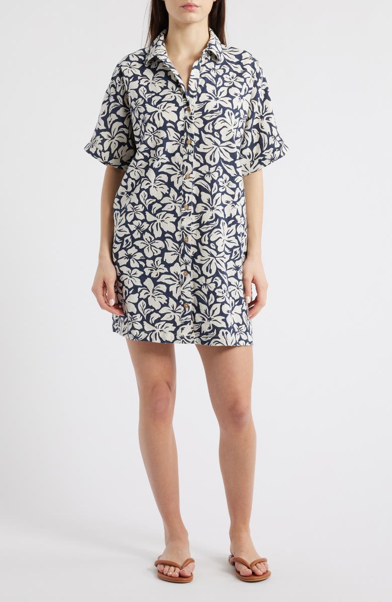 Rip Curl Las Dalias Short Sleeve Shirtdress, Main, color, 