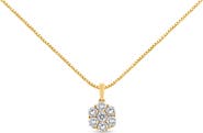 Haus of Brilliance 14K Yellow Gold 2.00 Cttw Brilliant Diamond 7 Stone Flower Cluster Pendant Necklace