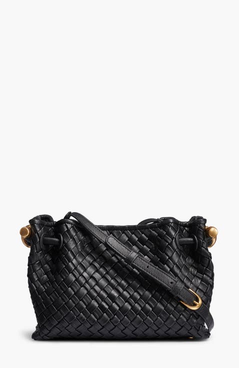 Cashmere Woven Leather Crossbody Bag