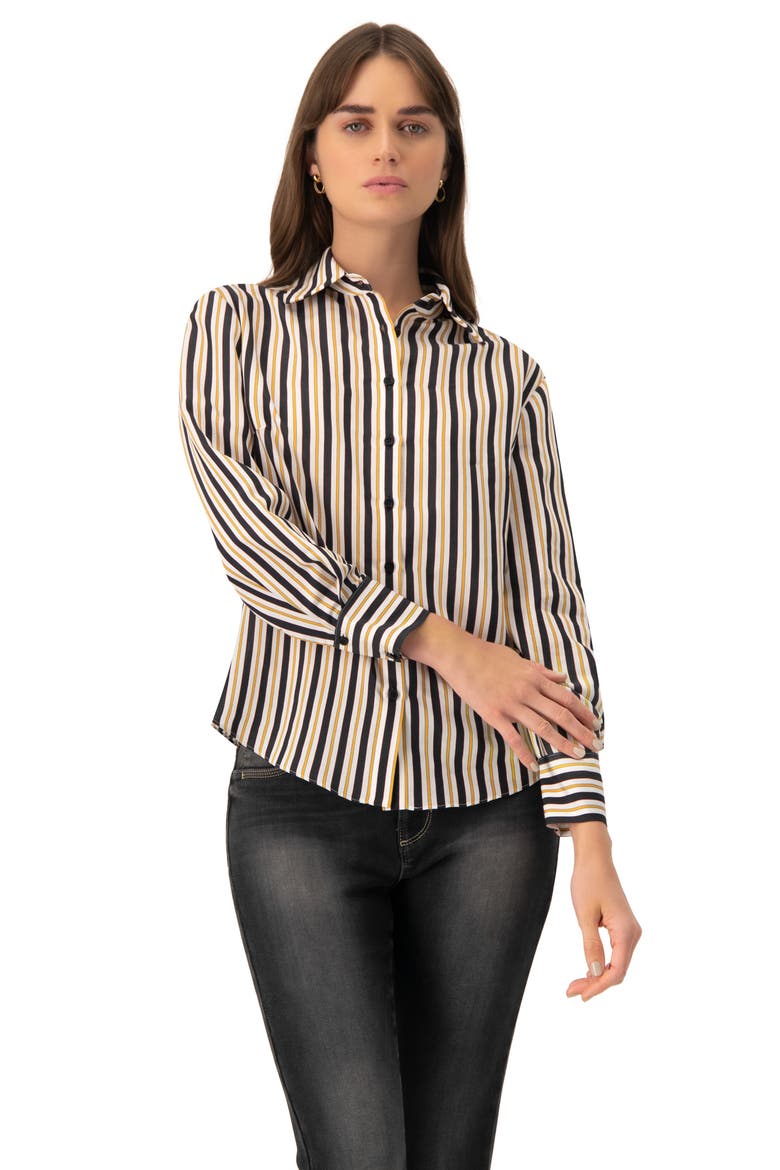 Classic Striped Long Sleeve Shirt, Main, color, Striped