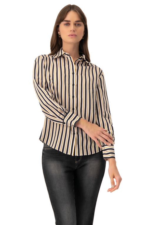 Ivonne Classic Striped Long Sleeve Shirt In Multi