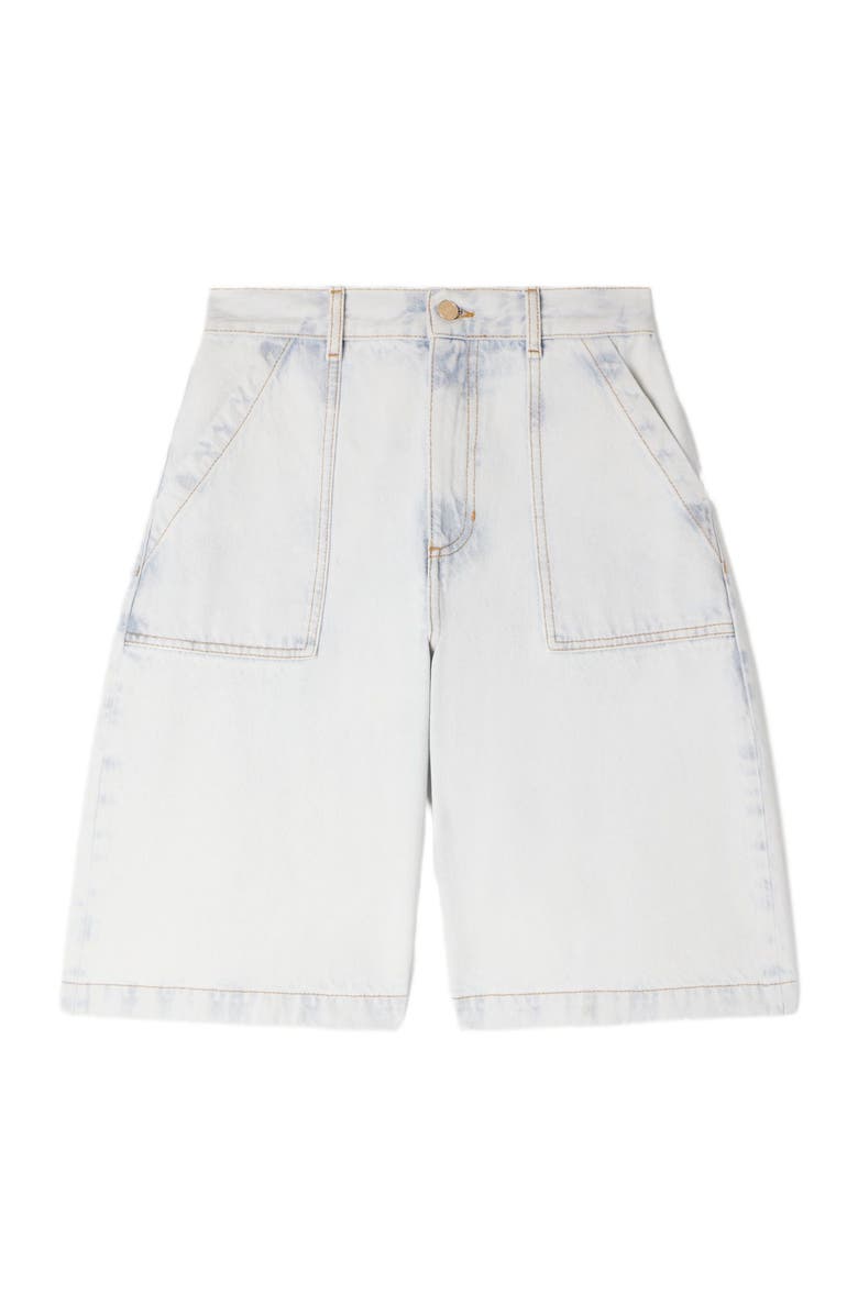 SANDRO Washed denim Bermuda shorts, Alternate, color, Light Bu Jean