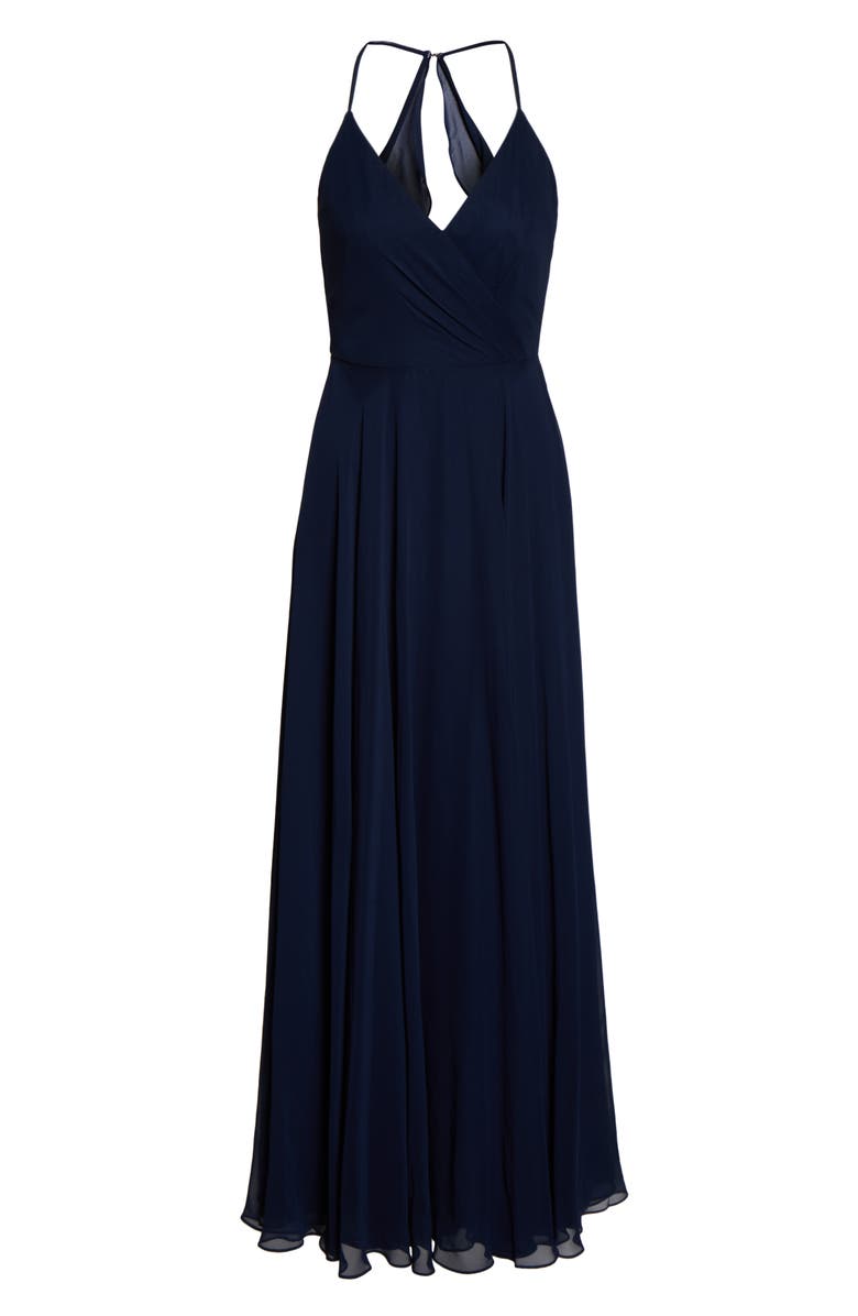 Dessy Collection Ruffle Back Chiffon Gown, Alternate, color,