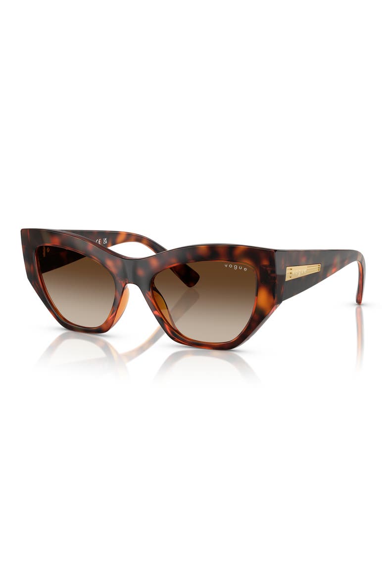 53mm Irregular Sunglasses, Alternate, color, DARK HAVANA
