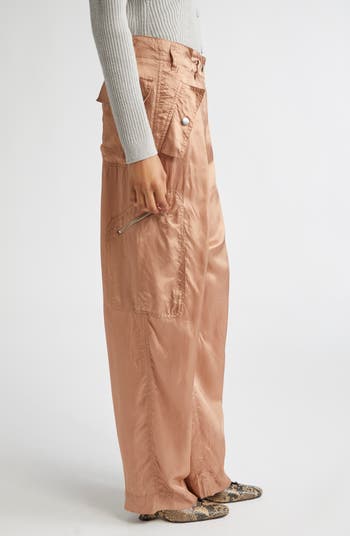 Dries Van Noten Loose Fit Satin Cargo Pants | Nordstrom