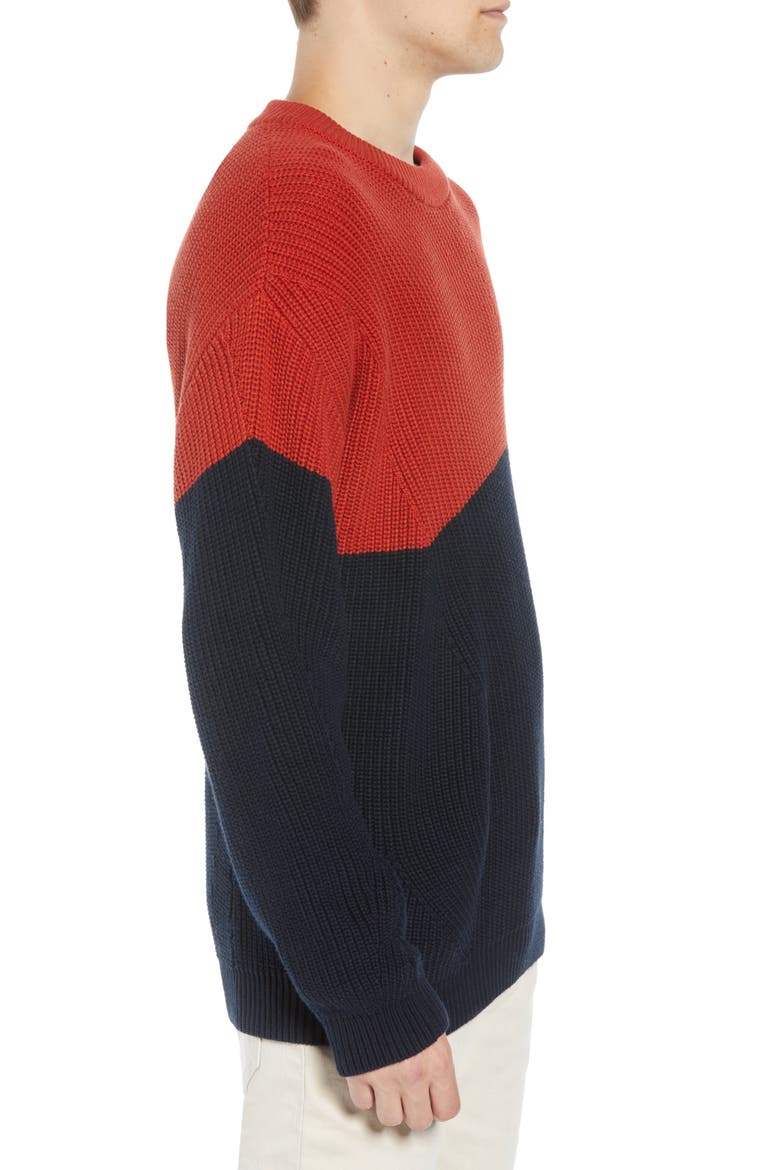 Asymmetrical Colorblock Sweater, Alternate, color, ROOIBOS TEA