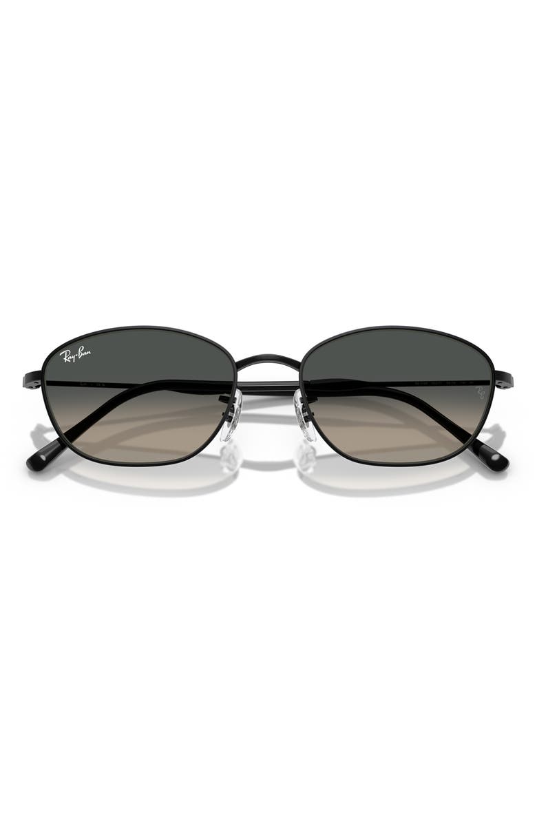Ray-Ban 58mm Irregular Oval Sunglasses, Alternate, color, Black