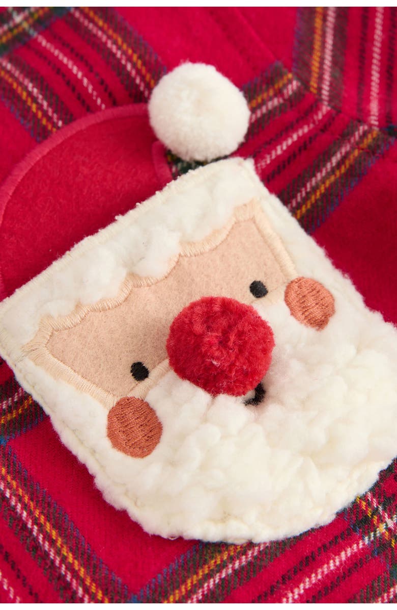 NEXT Kids' Santa Face Plaid Flannel Button-Up Shirt, Alternate, color, Red