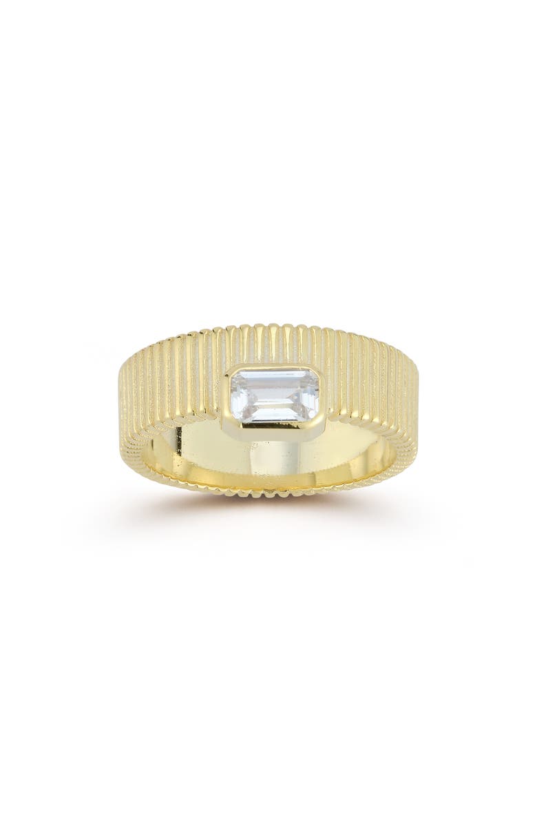 CHLOE AND MADISON Cubic Zirconia Vintage Band Ring, Main, color, Gold