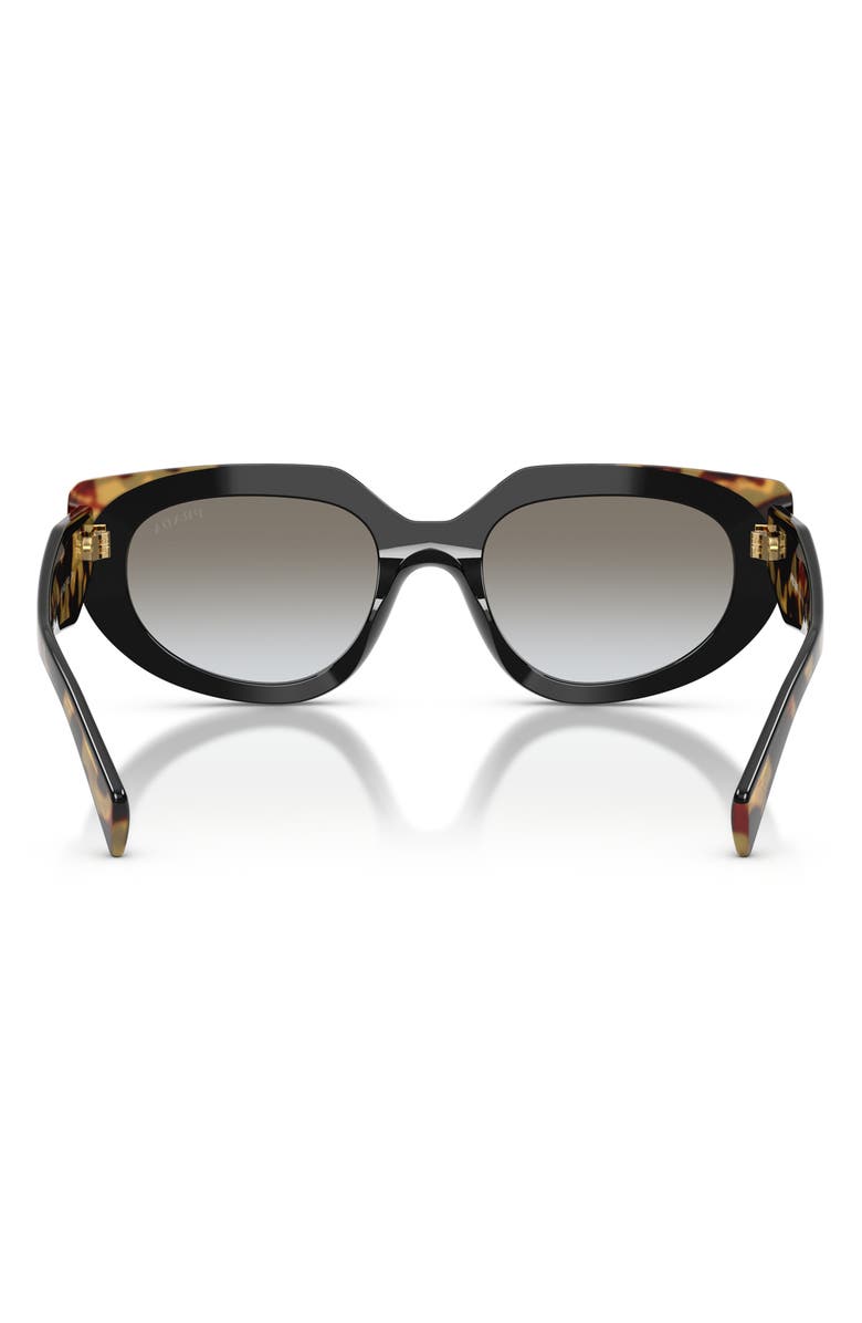 Prada 54mm Oval Sunglasses, Alternate, color, Black/Medium Tortoise / Grey