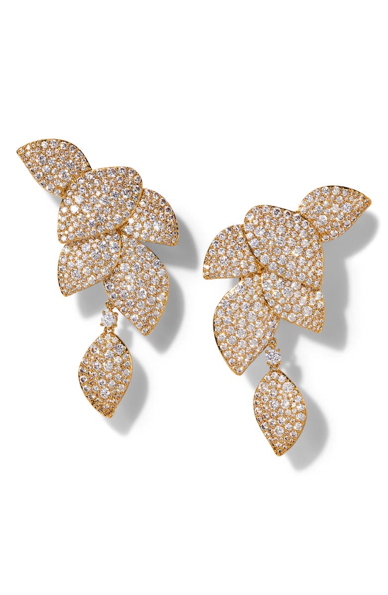 Nadri Starlet Leaf Linear Drop Earrings, Main, color, Gold