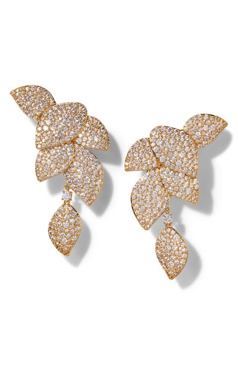Starlet Leaf Linear Drop Earrings