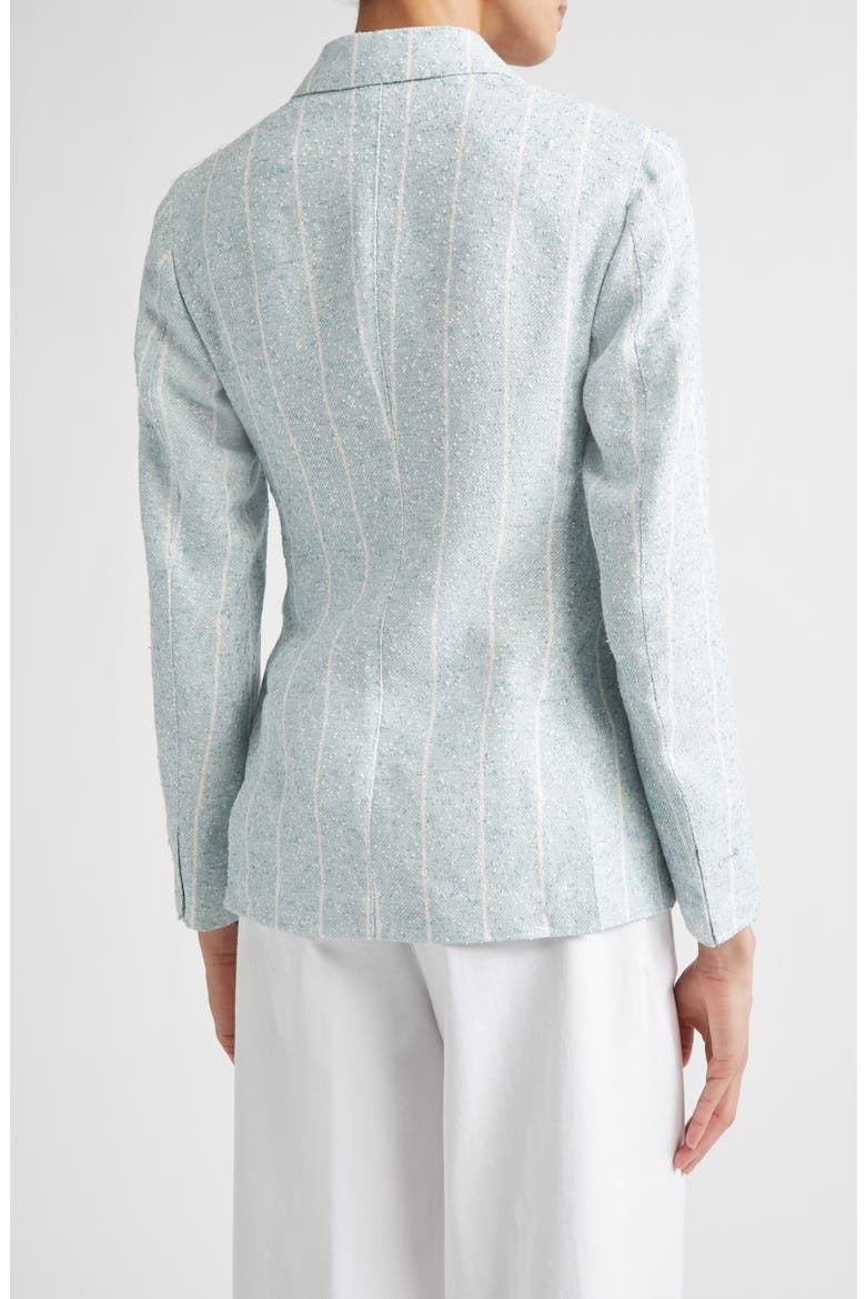 Stripe Slubby Linen Blend Jacket, Alternate, color, JADE