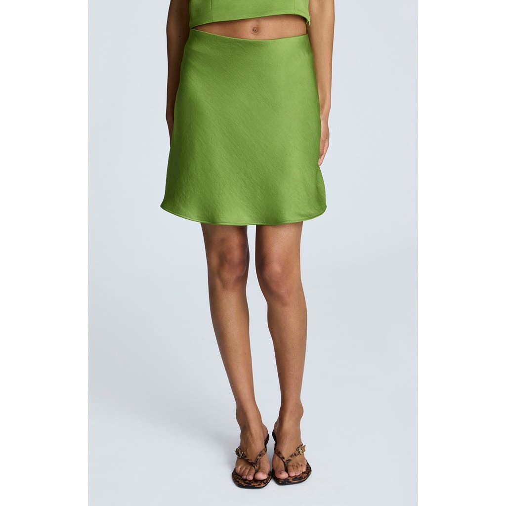 Kenneth Cole Satin Miniskirt In Green