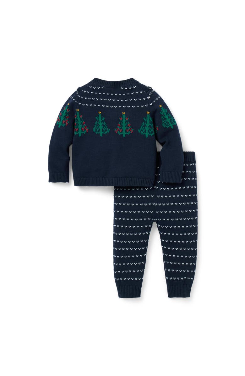 Janie and Jack The Holiday Matching Baby Sweater Set, Alternate, color, Blue