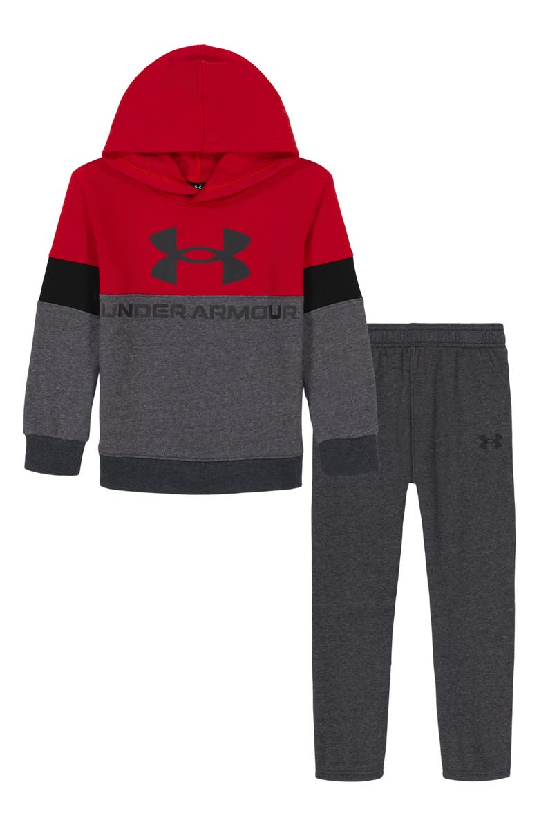 Under Armour Kids' Rival Performance Fleece Hoodie & Sweatpants Set, Alternate, color, Red