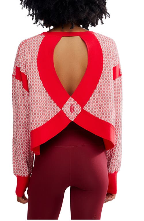 Free People My Time Textured Waffle Knit Cutout Top In Multi