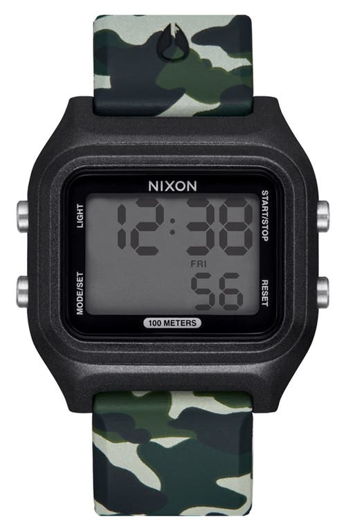 Nixon The Ripper Silicone Strap Digital Watch, 36.5mm In Multi