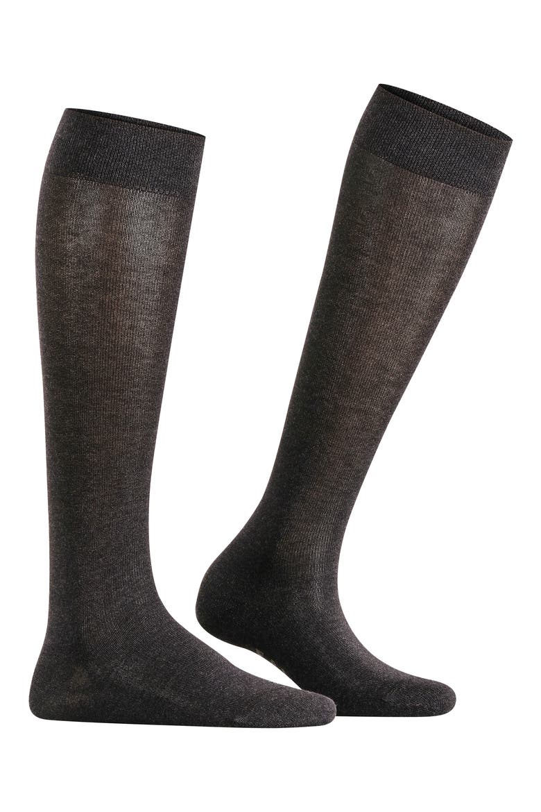 Sensitive London Cotton Blend Knee High Socks, Main, color, ANTHRA MELANGE