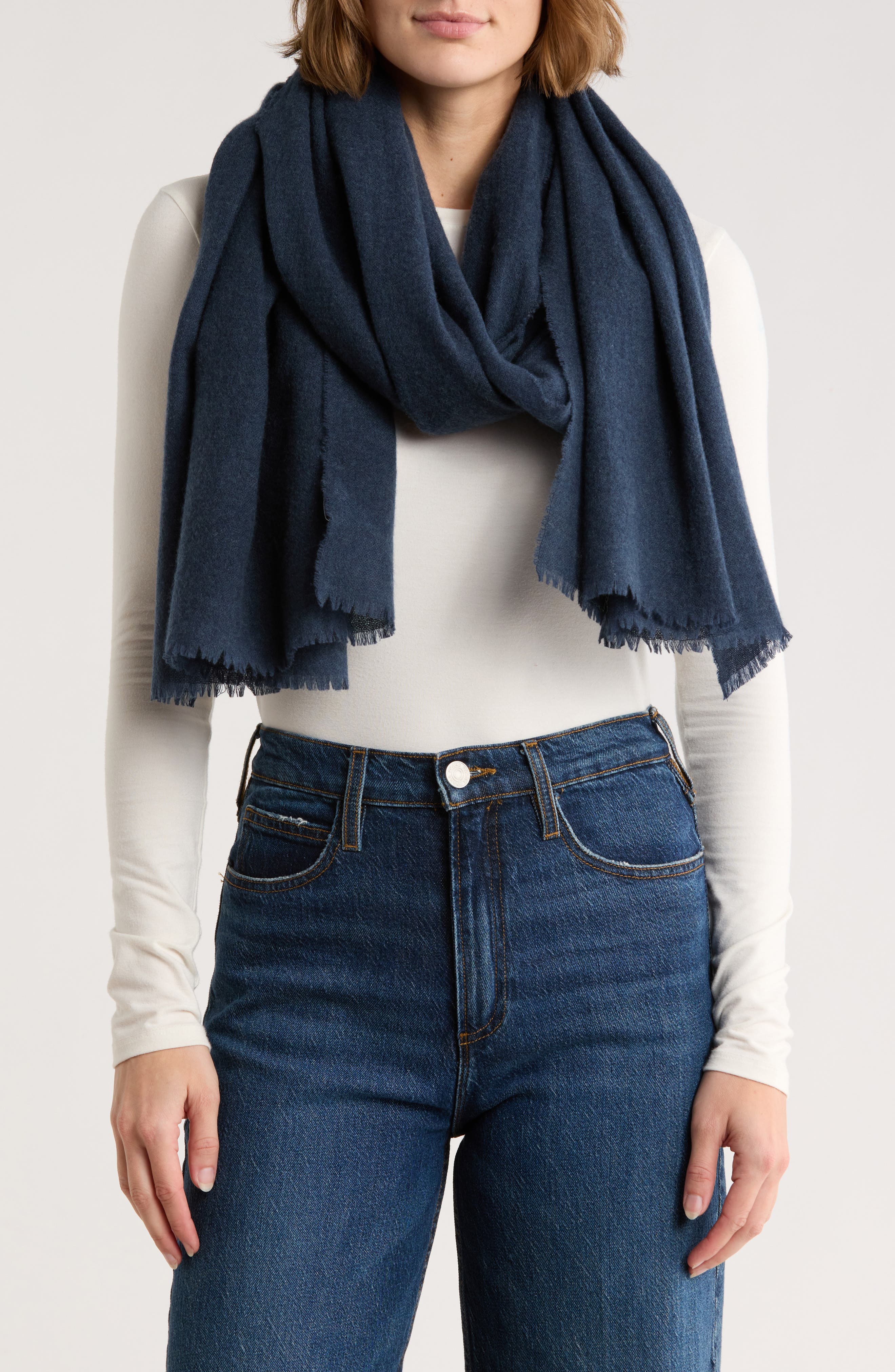 Vince Wool & Cashmere Frayed Scarf