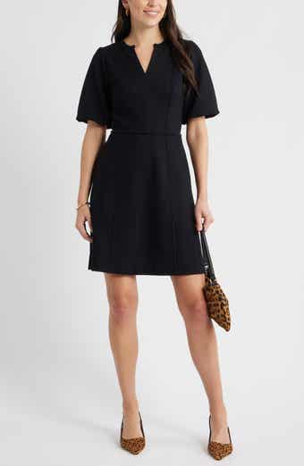 Puff Sleeve Ponte Dress