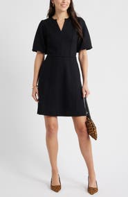 Caslon® Puff Sleeve Ponte Dress