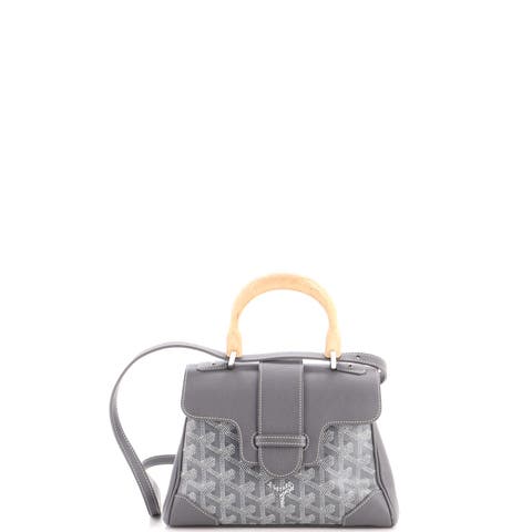 Saigon Top Handle Bag Coated Canvas with Leather Mini