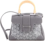 Pre-Owned Goyard Saigon Top Handle Bag Coated Canvas with Leather Mini