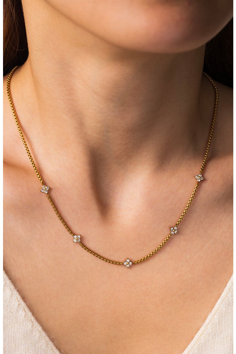 Radiant Clover Necklace, Alternate, color, Gold