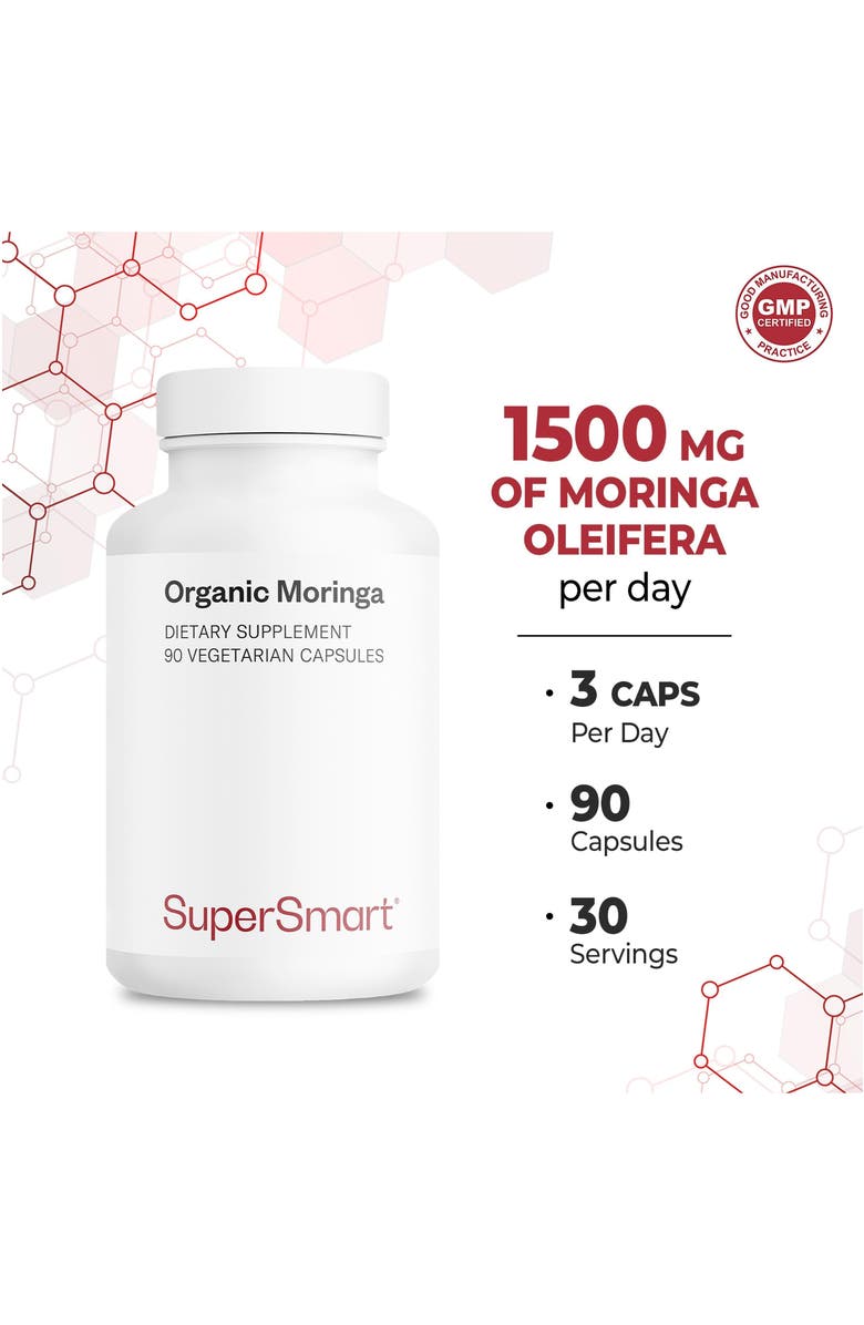 SuperSmart Organic Moringa 1500mg, Alternate, color, NO COLOR