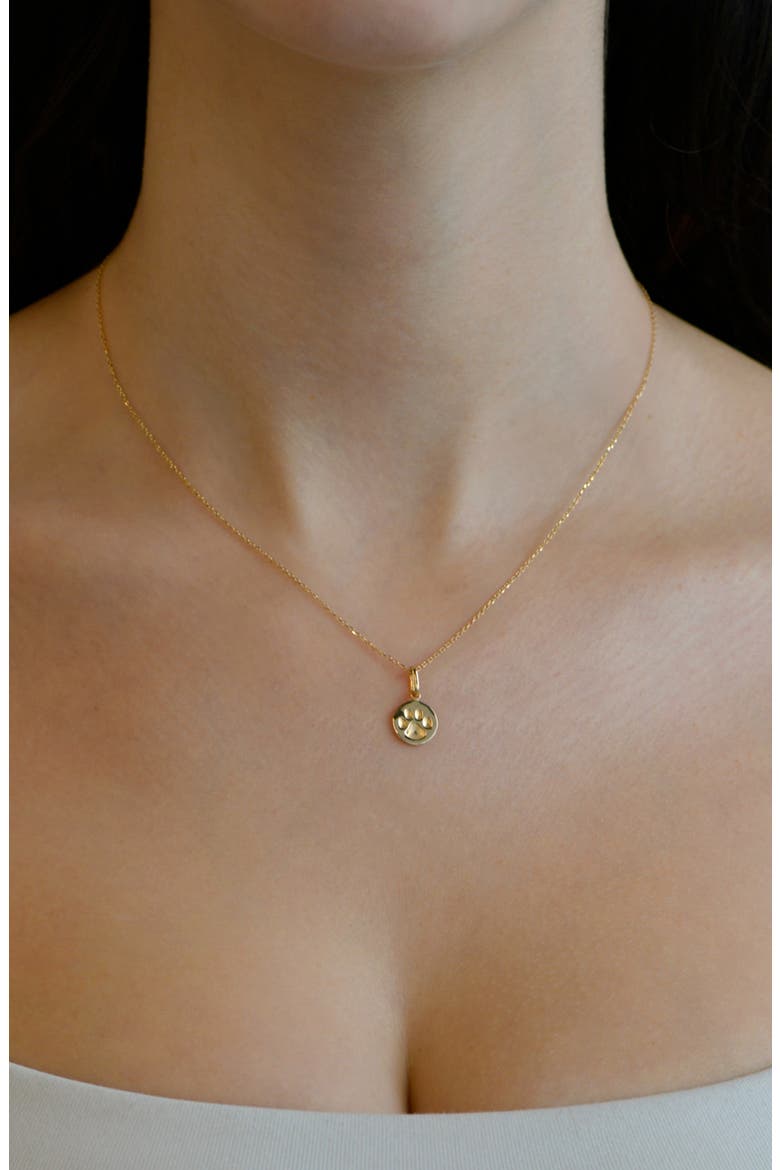 Paw Pendant Necklace, Alternate, color, GOLD
