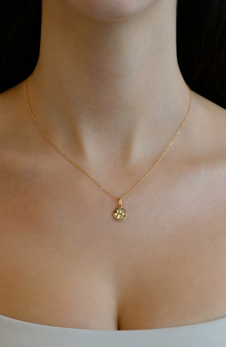 Anzie Paw Pendant Necklace, Alternate, color, Gold