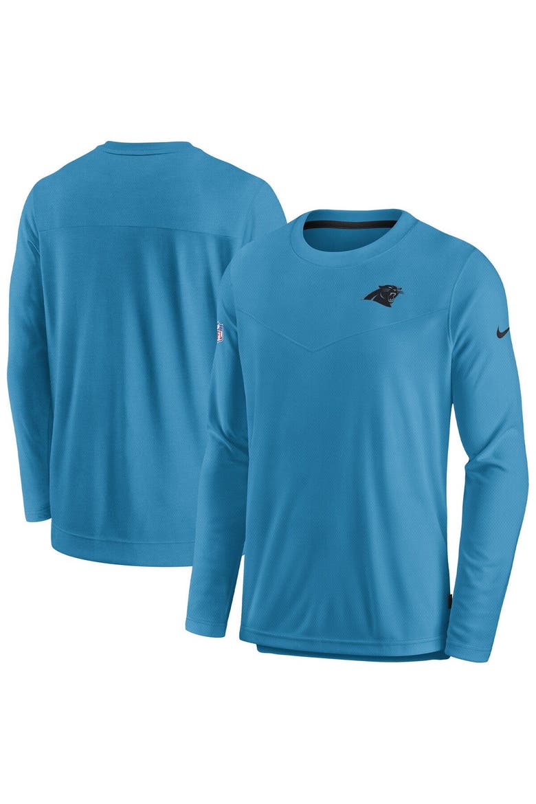 Men's Nike Blue Carolina Panthers Sideline Lockup Performance Long Sleeve T-Shirt, Main, color, Blue