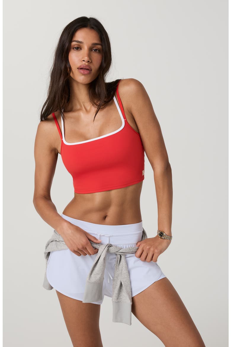 Daily Layered Crop Tank Top, Alternate, color, CRIMSON