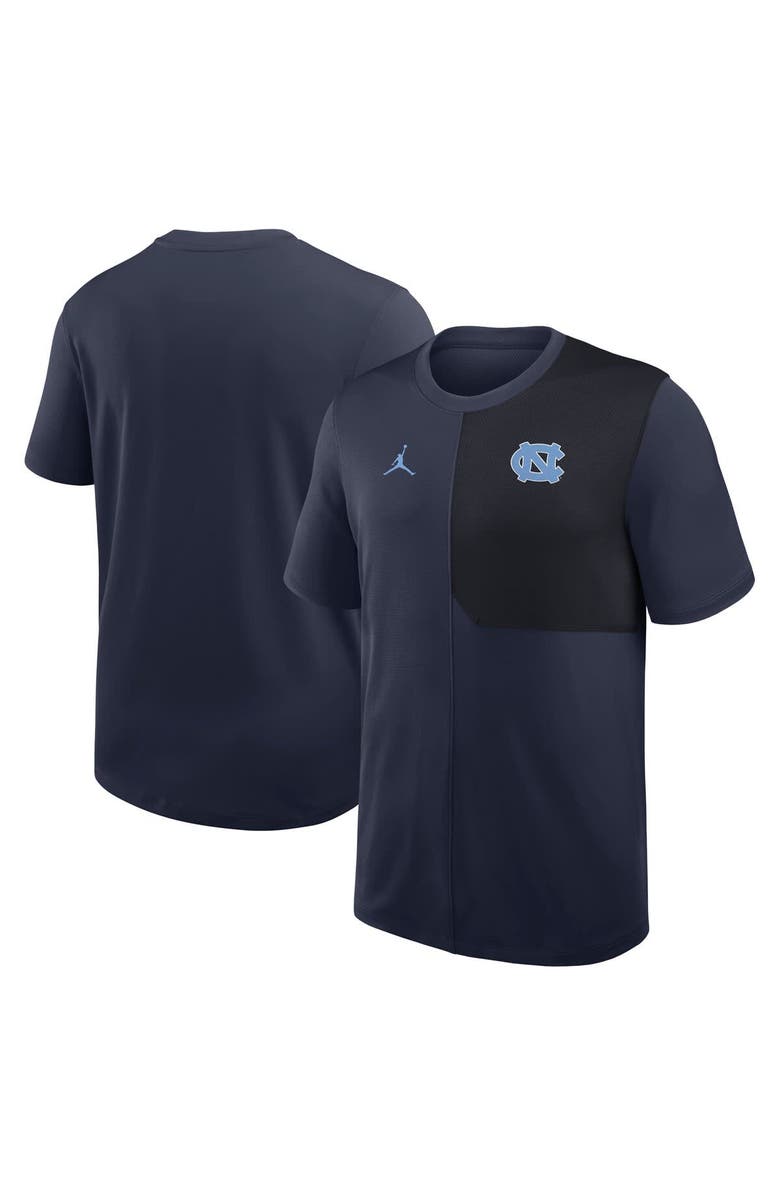 Jordan Brand Men's Jordan Brand Navy North Carolina Tar Heels 2025 Sideline UV Performance Coach T-Shirt, Alternate, color, Navy