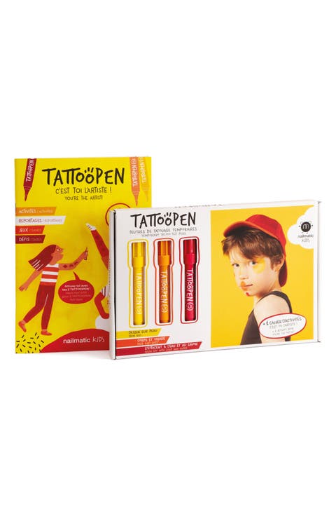 3-Pack Temporary Tattoo Pen & Activity Book Set