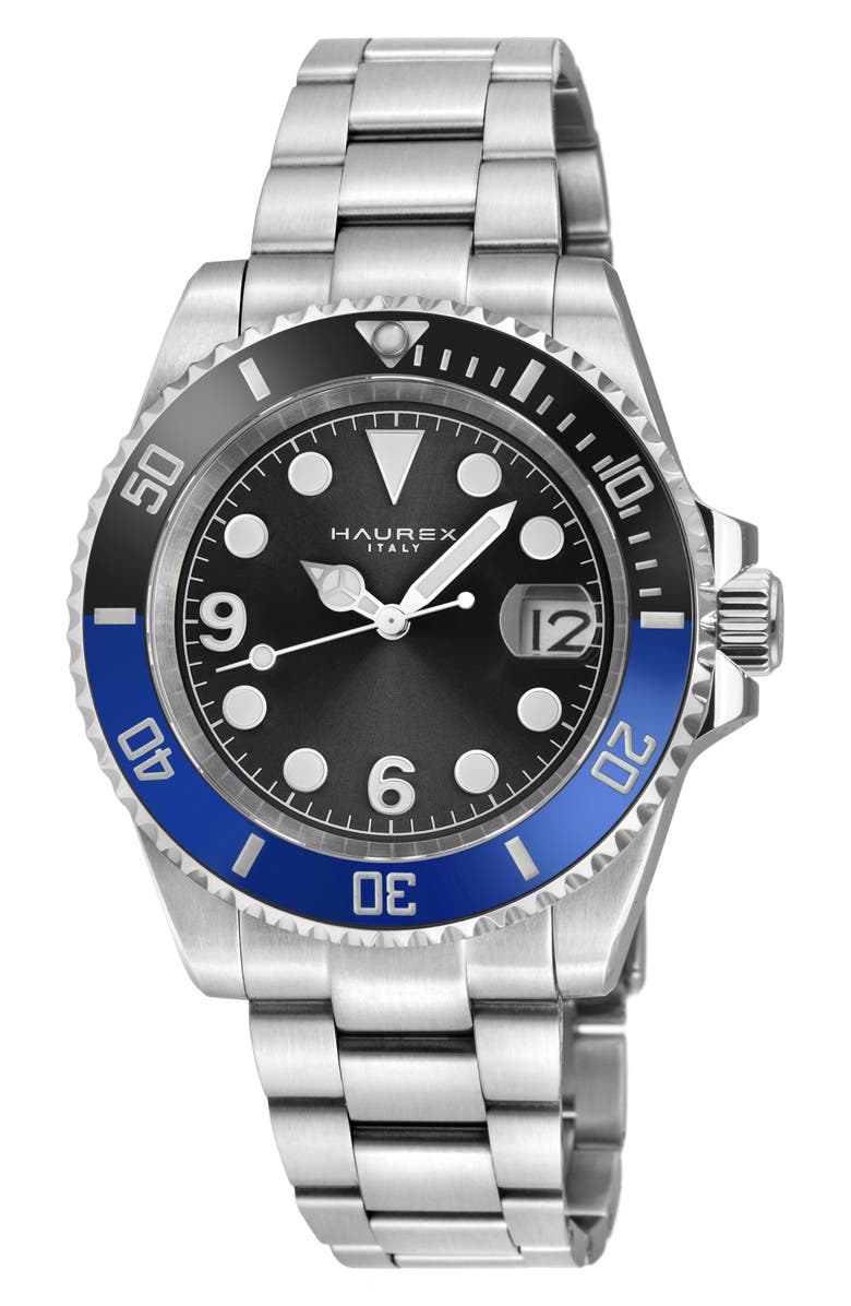 GEVRIL Barracuda Bracelet Watch, Main, color, Silver/Blue/Black