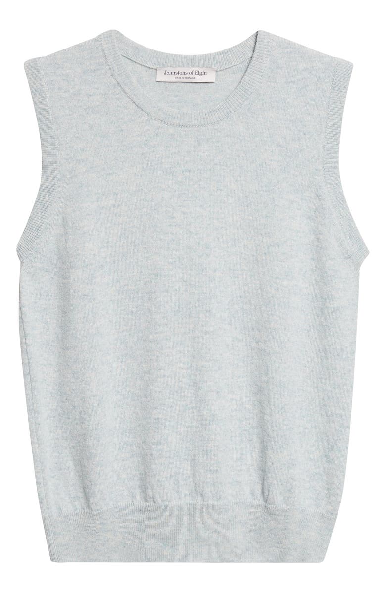 Johnstons of Elgin Iris Cashmere Sweater Vest, Alternate, color, Lunan Mint