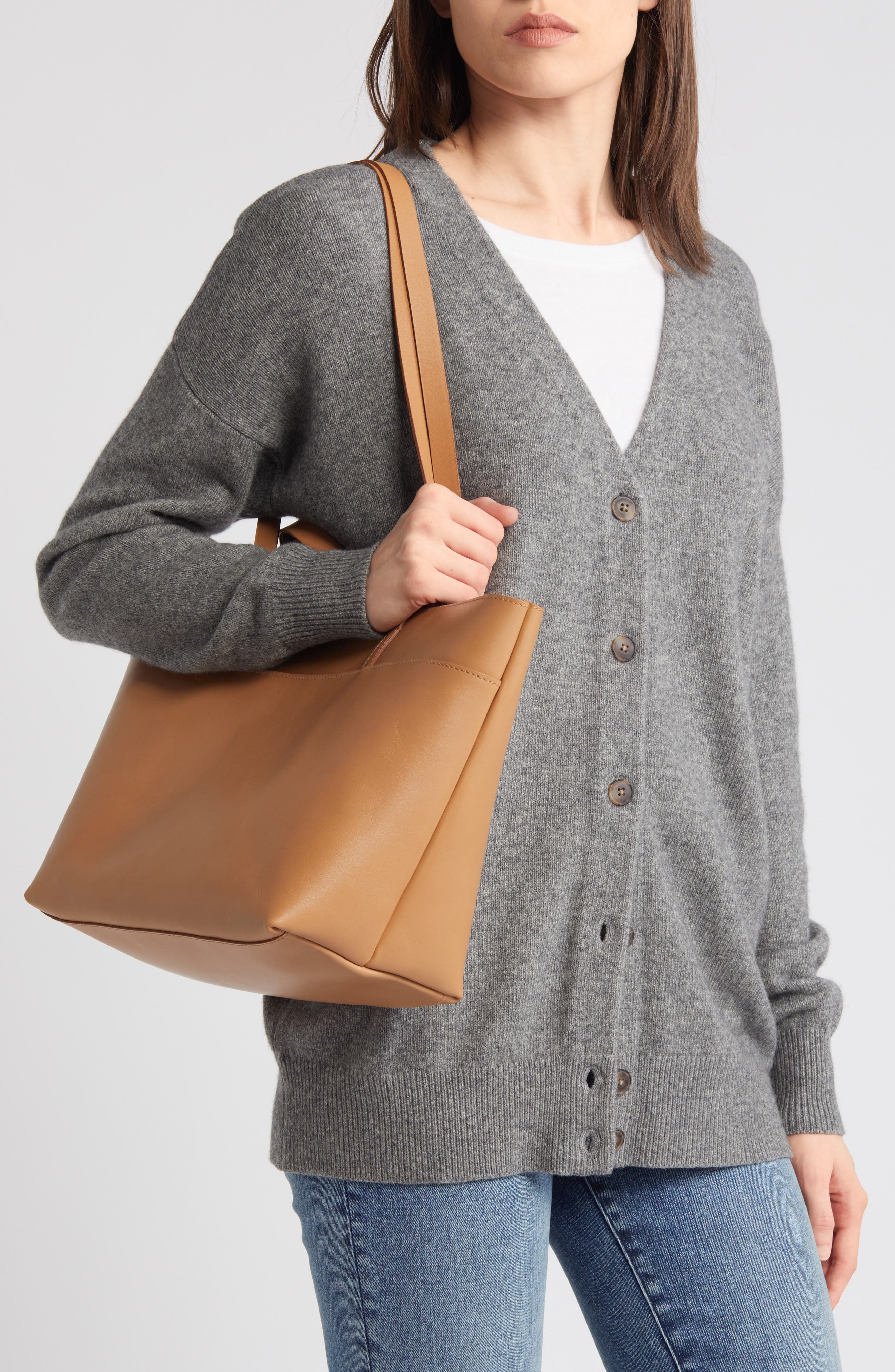 Madewell Medium Essentials Leather East/West Tote, Alternate, color, 