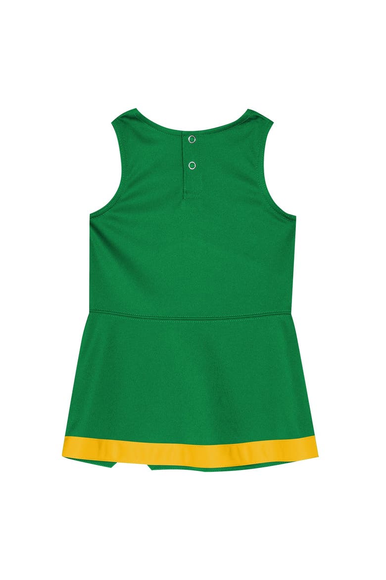 Girls Toddler Green Oregon Ducks Cheer Captain Dress with Bloomers, Alternate, color, Green