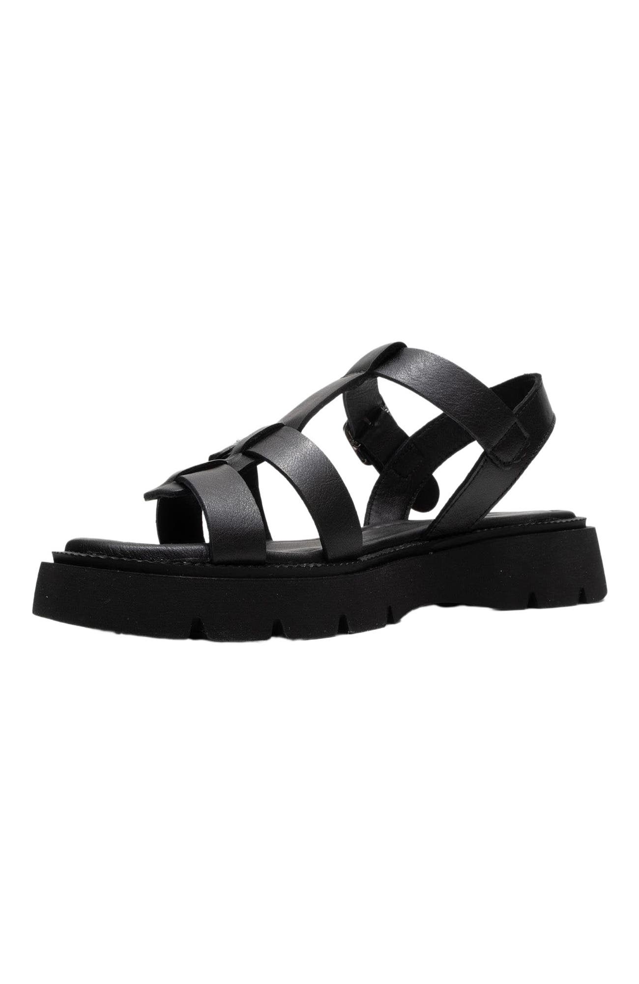 Forever & Always Shoes Melvin Leather Sandal, Alternate, color, Black Leather