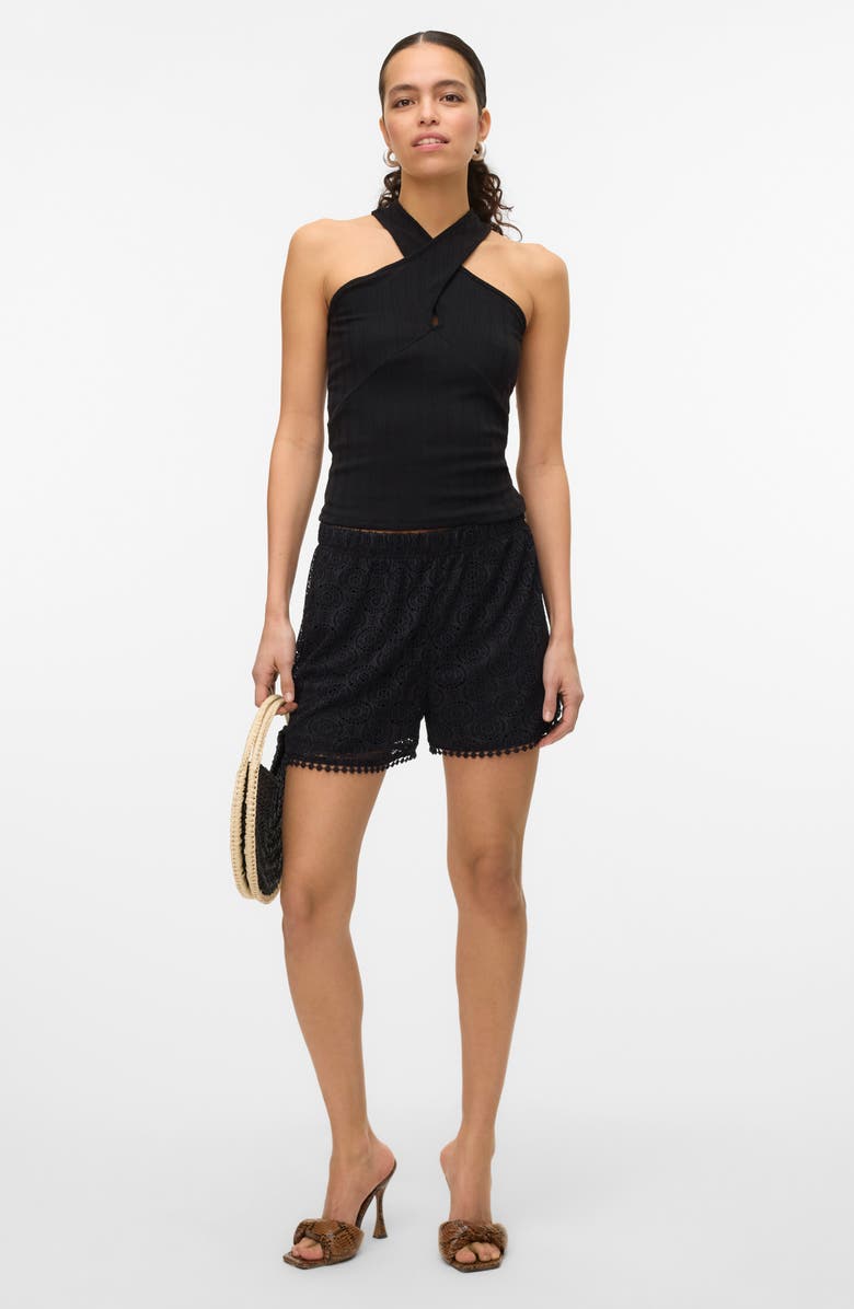 VERO MODA Maya Lace Shorts, Alternate, color, Black