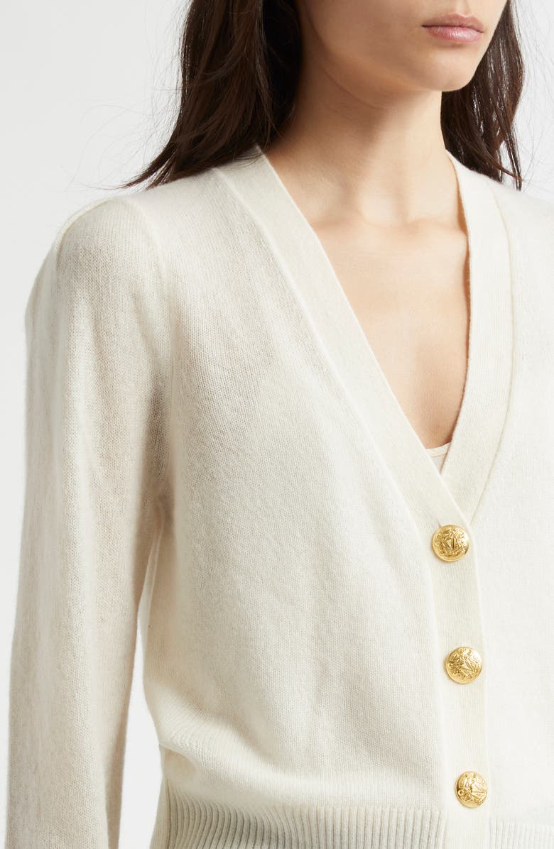 Veronica Beard Solene Cashmere Cardigan, Alternate, color, Ivory