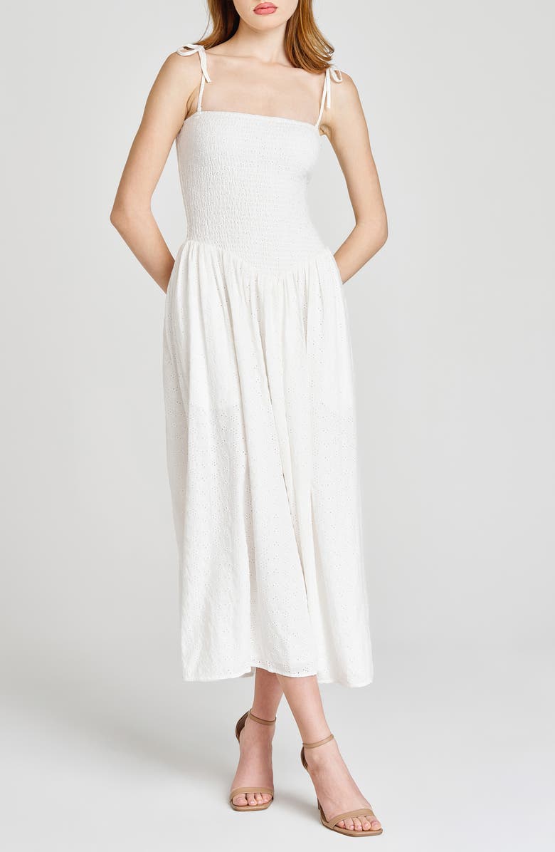 WAYF x Style by COCO! Melody Convertible Strapless Eyelet Dress, Main, color, Ivory