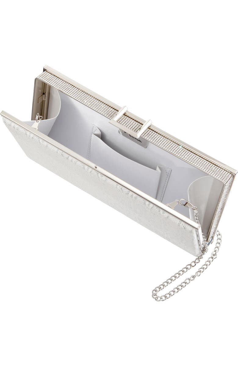 Nina Snake Embossed Metallic Minaudière, Alternate, color,